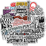 BulbaCraft 36 pieces grunge music stickers front view