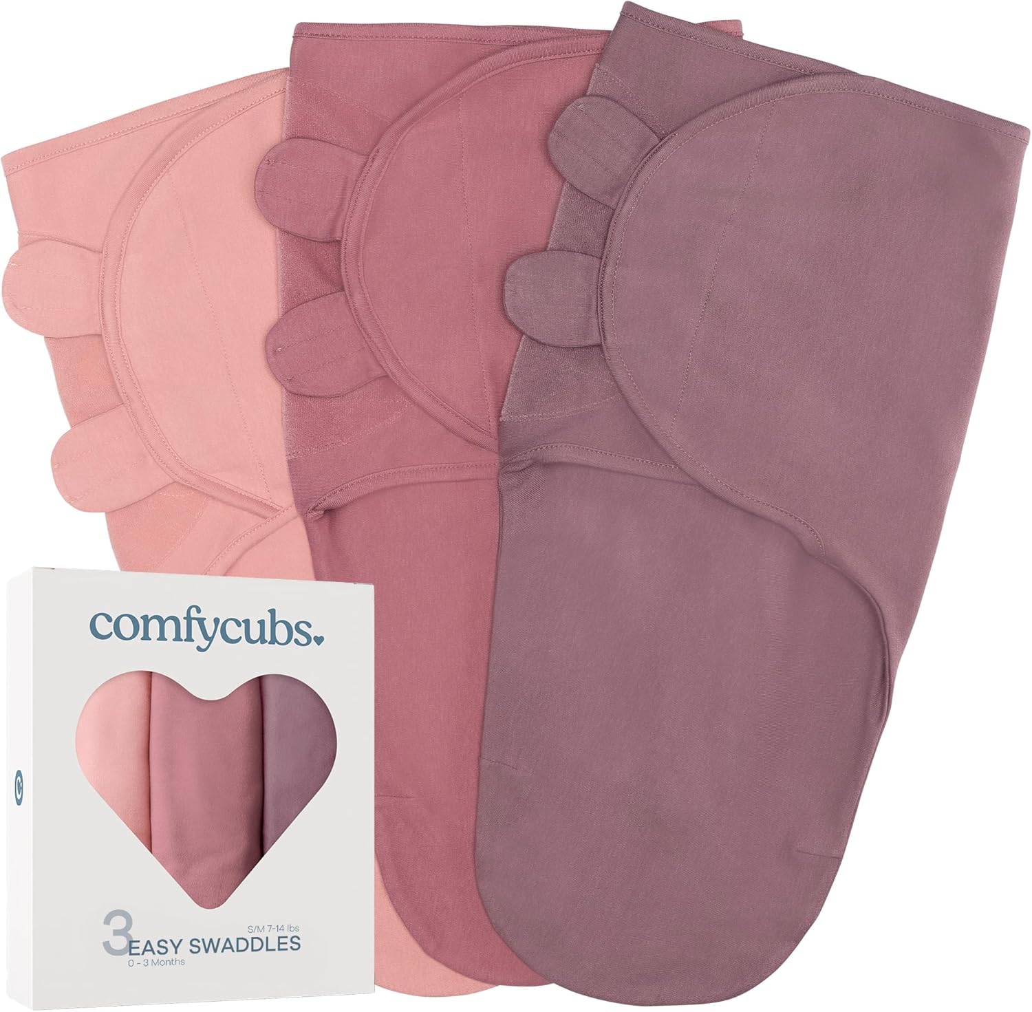 Comfy Cubs Easy Swaddle Blanket 3 pack front view