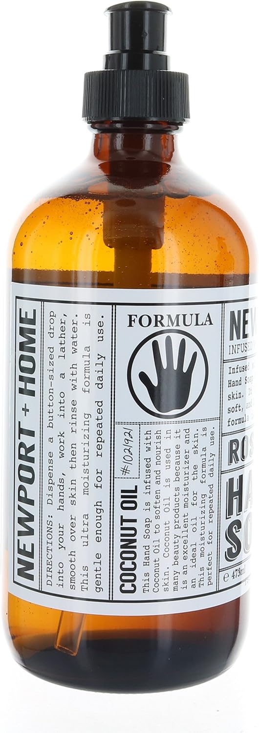 FineVine Newport and Home Rosemary Mint Hand Soap lifestyle setting by a home basin