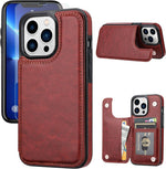 JOYAKI iPhone 13 Pro wallet case packaged with free tempered glass protector