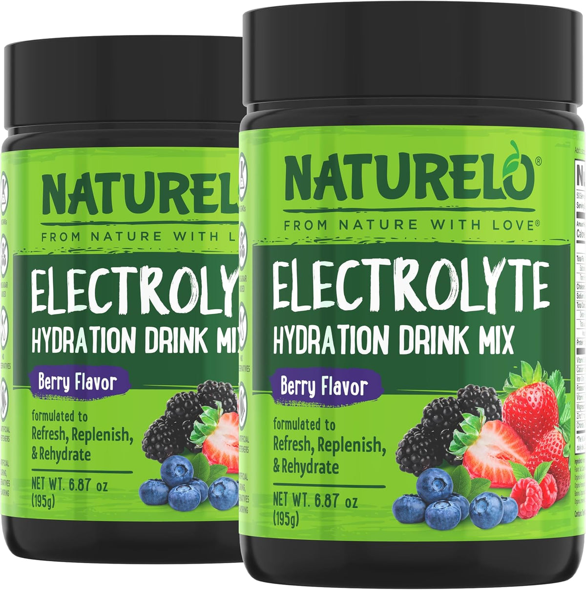 NATURELO Electrolyte Powder, Hydration and Mineral Drink Mix, Sugar Free & Non-GMO Berry Flavor 50 Servings - Image 9