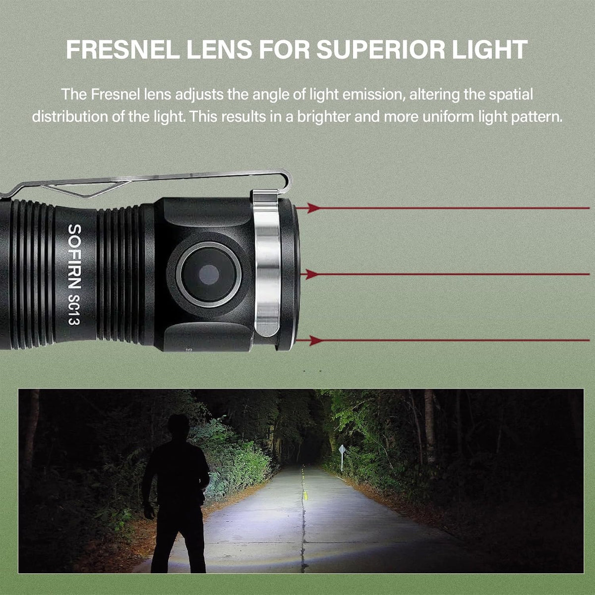 sofirn SC13 EDC Flashlight Rechargeable, 1300 Lumens, Pocket Size, IPX8 | Keychain size aluminum light with pocket clip, USB-C charging and magnetic tail. For everyday carry, camping, hiking. - Image 9