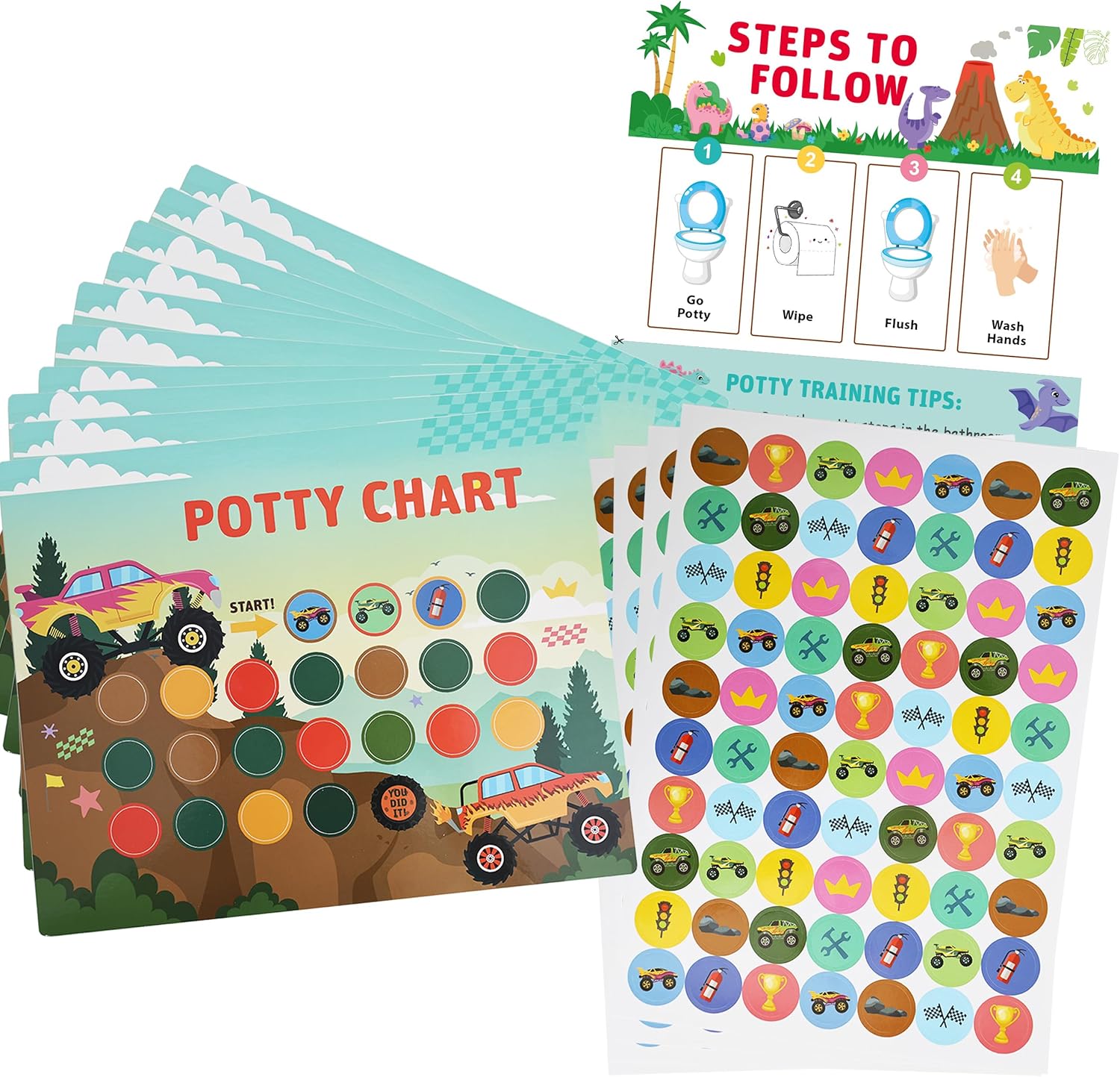 Hamil cars potty training reward chart front view