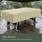 Double stitched seams on outdoor table cover