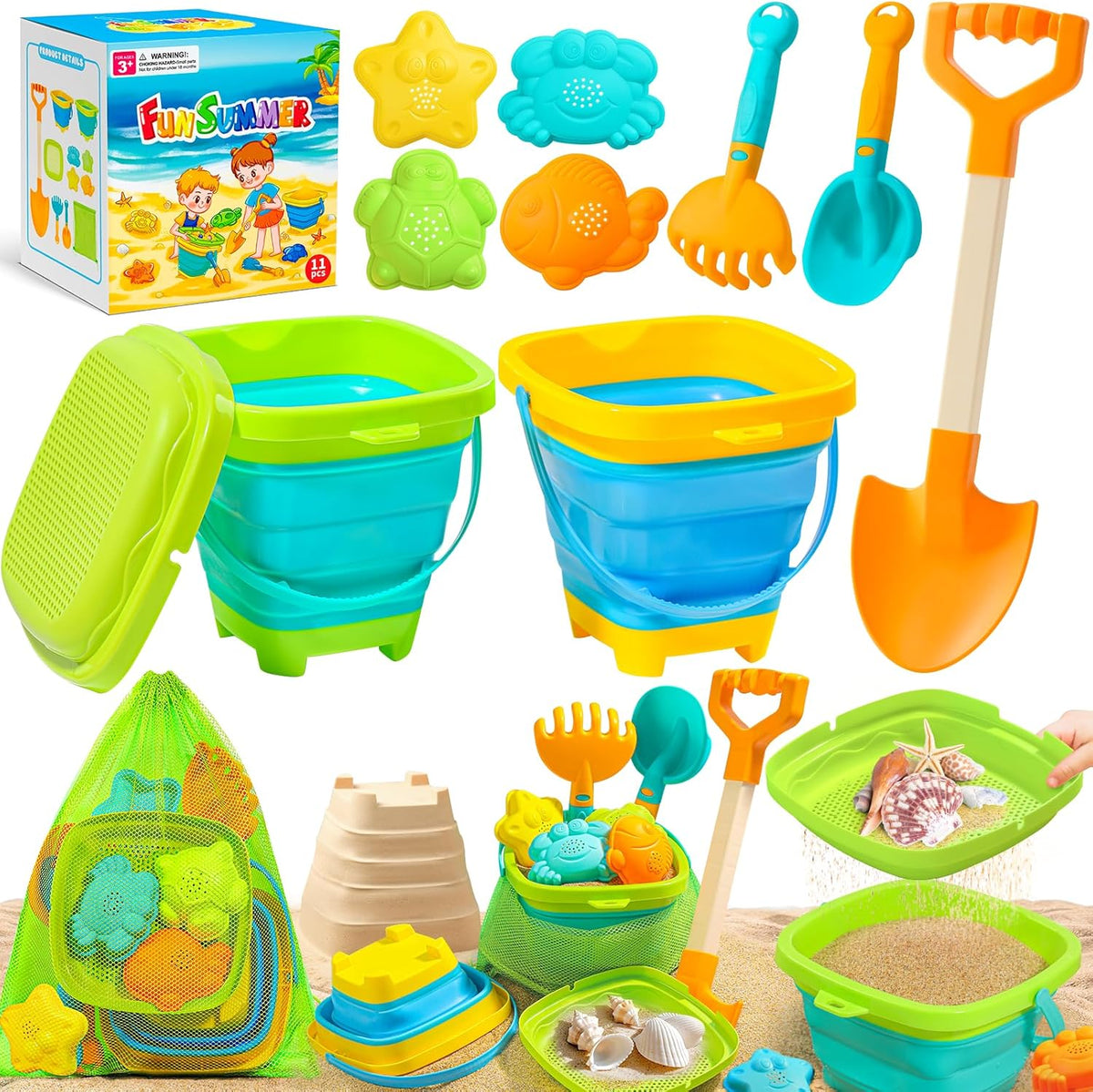 Duducofu collapsible beach sand toy set front view