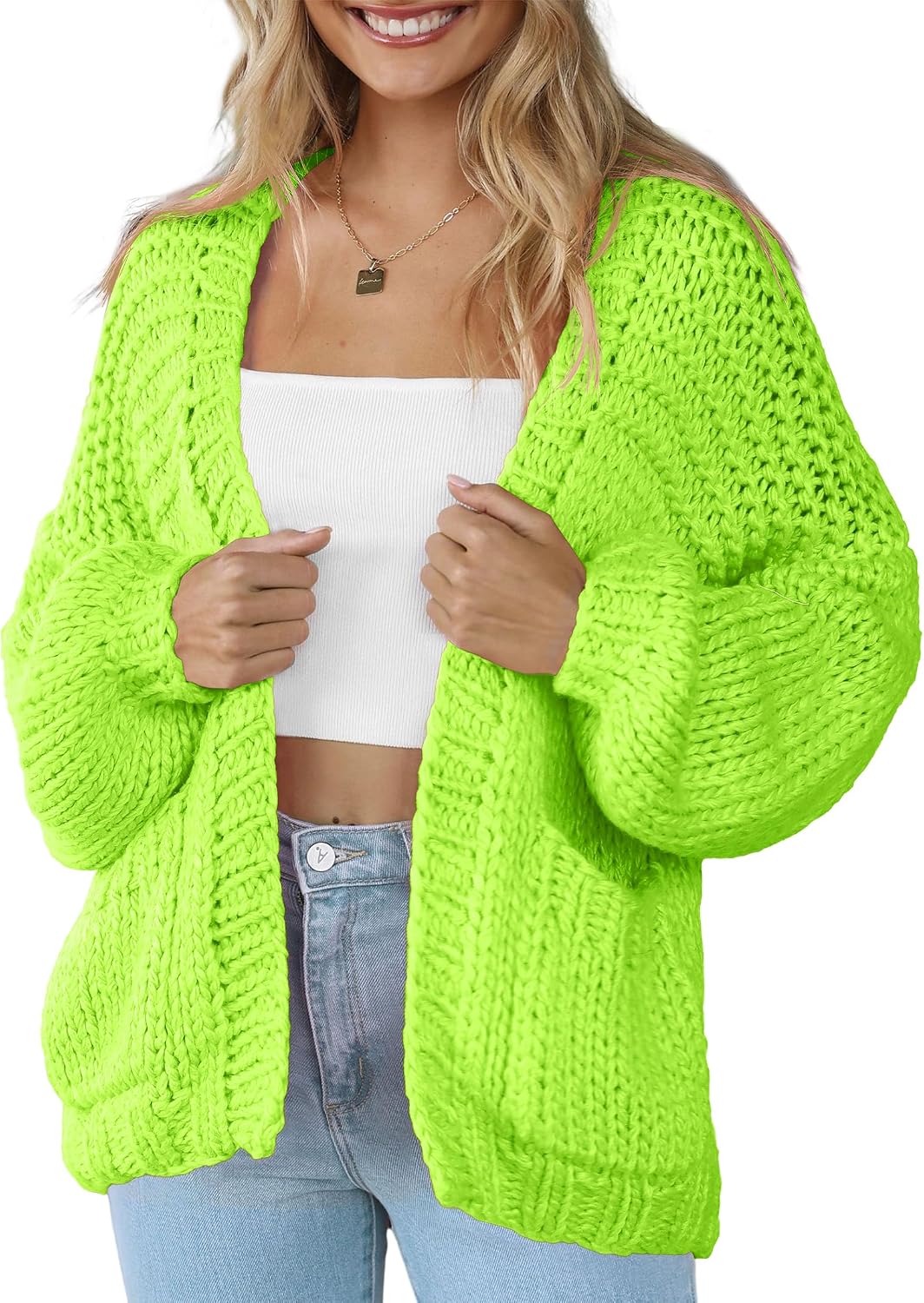 Women's Cardigan Soft Pocketed Long Sleeves Casual Knitted Open Front Cardigans Lightweight Sweaters - Image 15