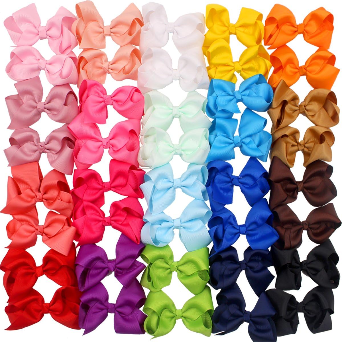 CÃ‰LLOT 40PCS 4.5 Inch Hair Bows for Girls Grosgrain Ribbon Toddler Hair Accessories with Alligator Clips for Baby Girls Toddlers Kids in Pairs - Image 1