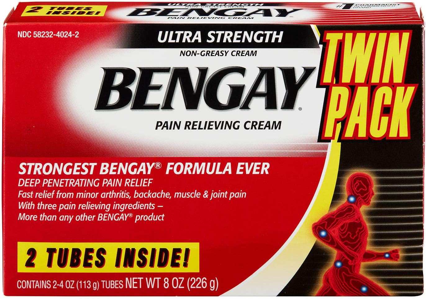 Bengay Ultra Strength Pain Relieving Cream twin pack front view