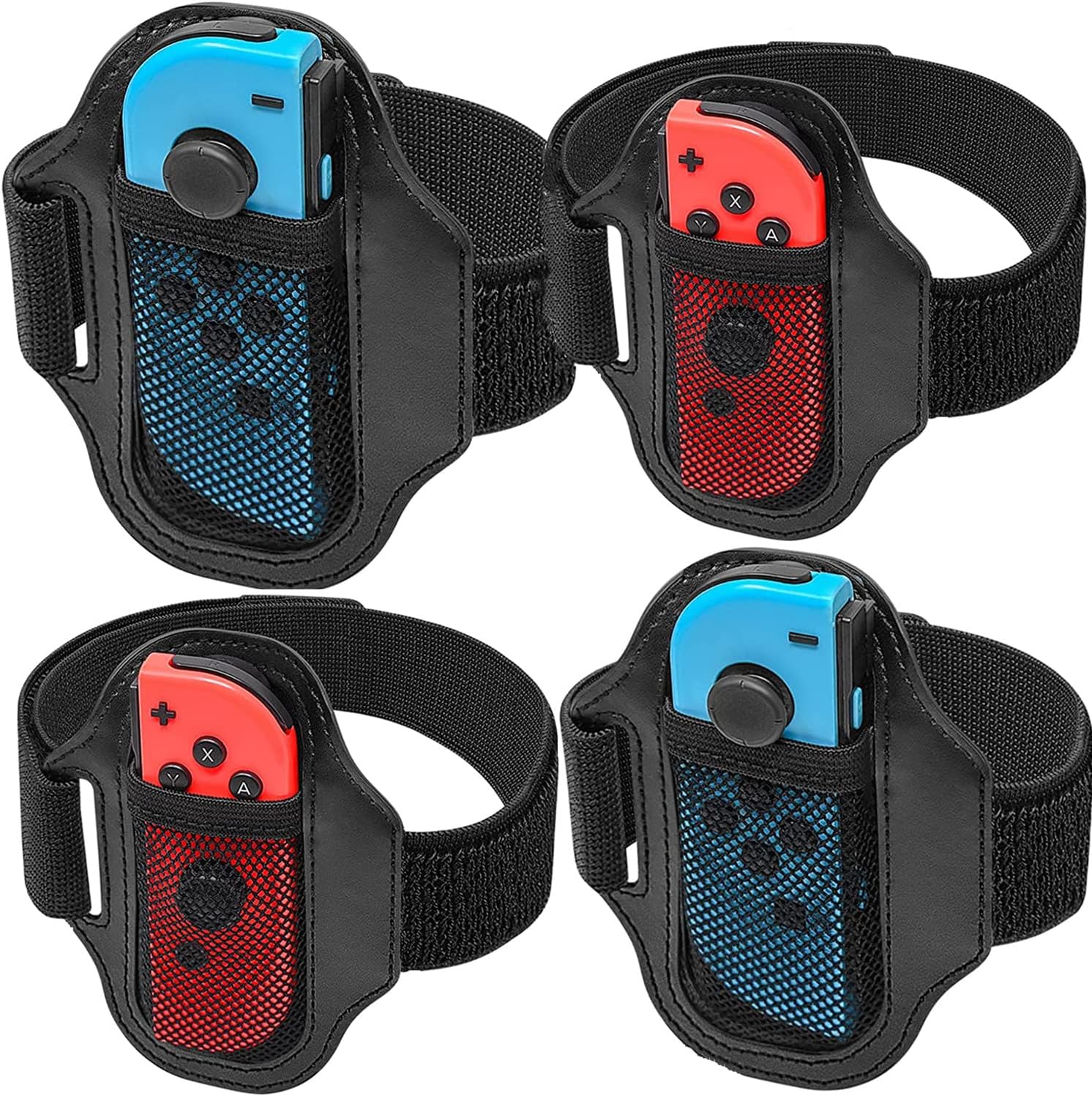 [4 Pack] Switch Leg Strap for Nintendo Switch Sports, TGDPLUE Switch Soccer Leg Straps Compatible with Switch Sports/Ring Fit Adventure, Four Size Adjustbale Elastic Strap for Adults & Children - Image 1