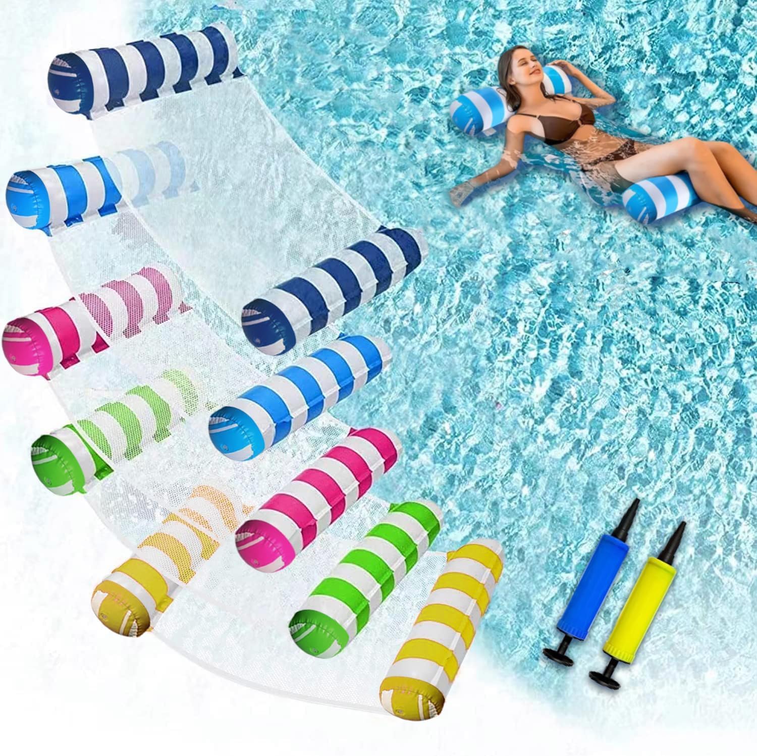 Oneirion Juxiao extra large water pool floats five pack front view for adult pool relaxation