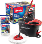 O-Cedar EasyWring Microfiber Spin Mop and Bucket front view for professional floor cleaning.