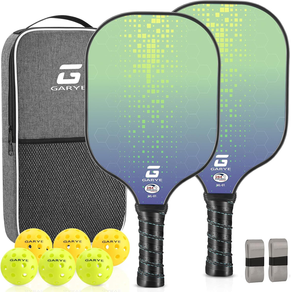 GARYE Pickleball Paddles Set of 2/4, USAPA Approved Carbon Fiber Pickleball Set, Lightweight Pickle Ball Rackets 2/4 Pack with 6 Balls, 1 Bag, Pair of Grip Tapes, Pickle Ball Paddle for Men and Women - Image 13