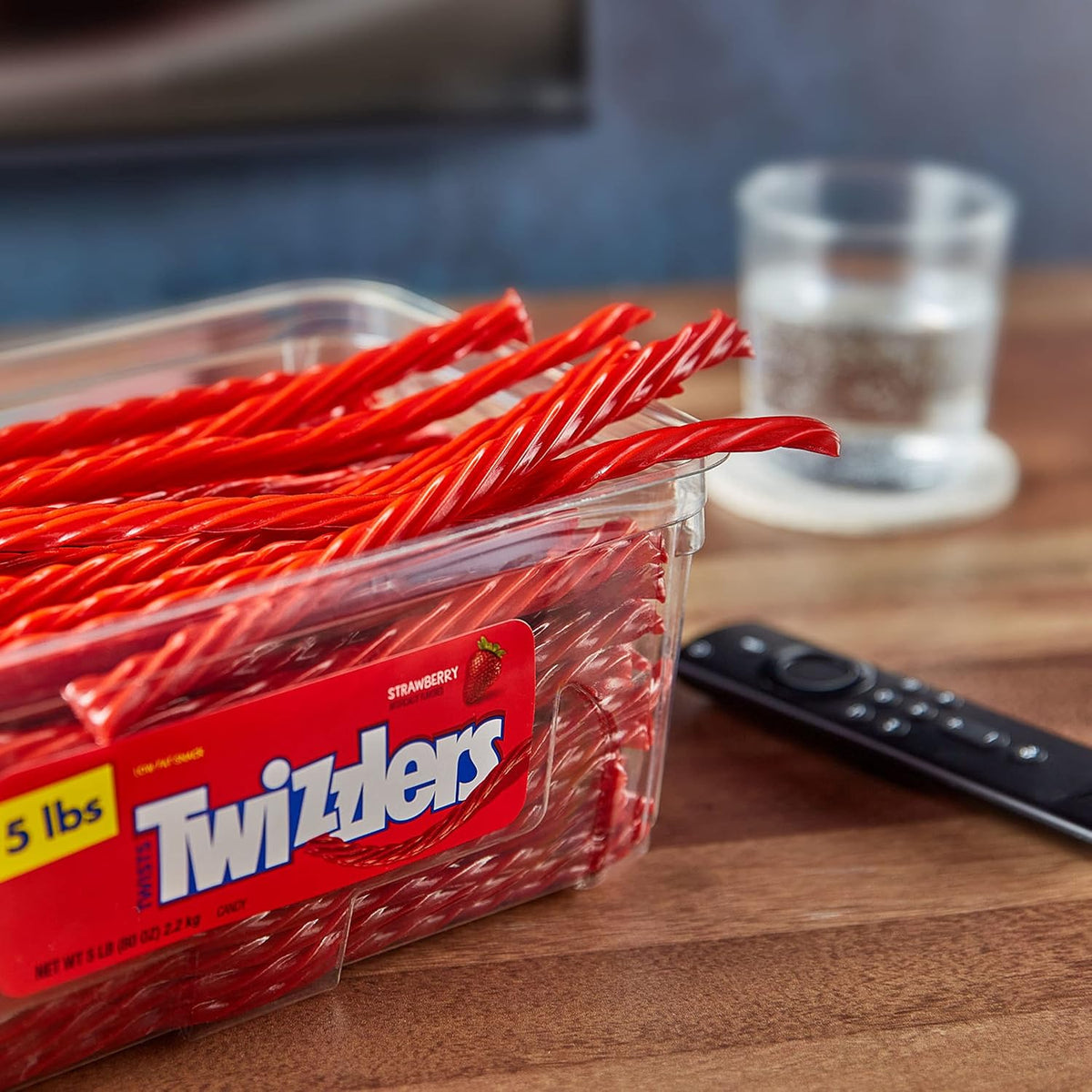 Twizzlers strawberry twists interactive straw candy close up