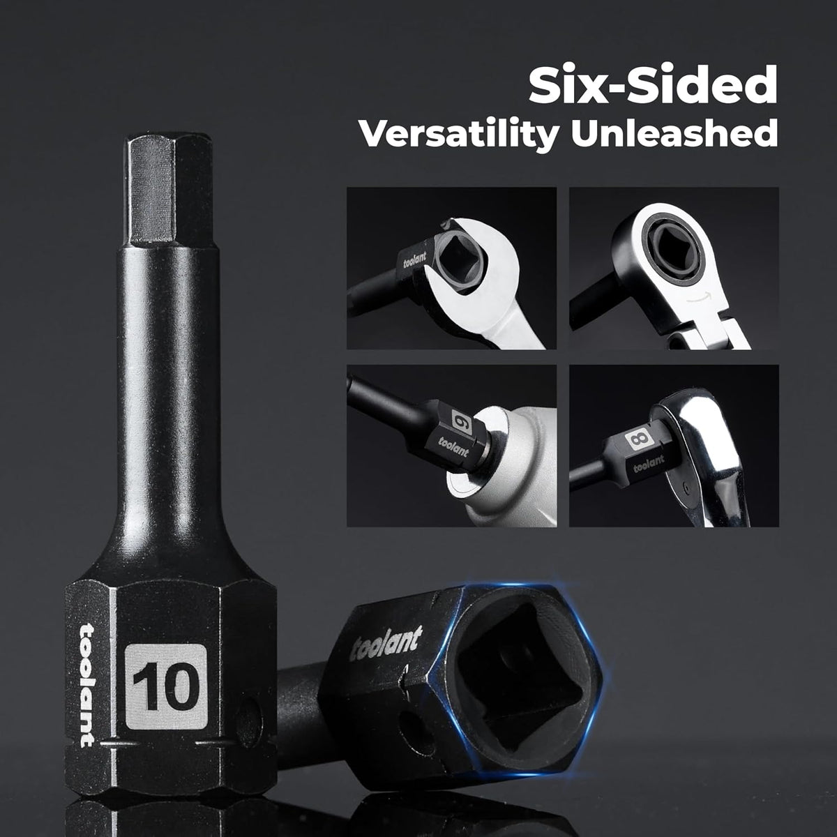 Toolant 1/2-inch drive socket laser-etched markings