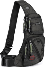Nicgid sling bag front view showcasing water-resistant nylon material