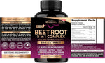 Nutraharmony beet root 240 count supplement bottle back label ingredients