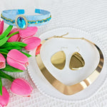 Horolam matching teardrop metal earrings for cosplay