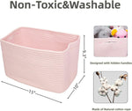 Xuanguo light pink storage bins set of three on shelf