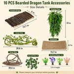 Complete reptile habitat setup with 10 piece decor