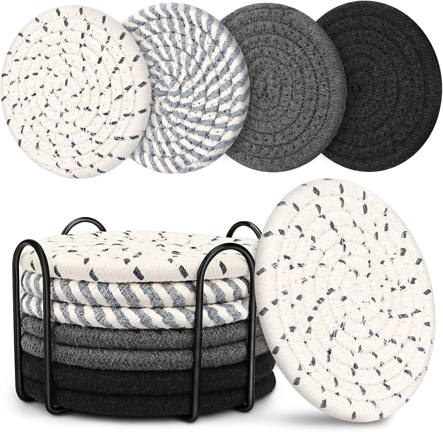 Smgmg coaster set front view with metal holder
