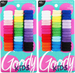 Child styling fine hair with goody ouchless ponytailers