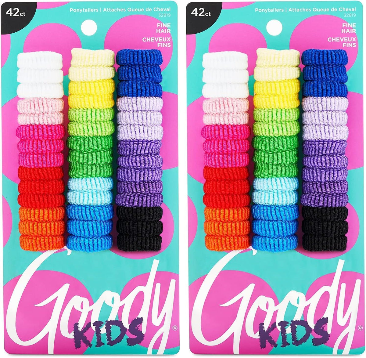 Child styling fine hair with goody ouchless ponytailers