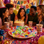 Jumblet candy variety pack inside a clear bowl