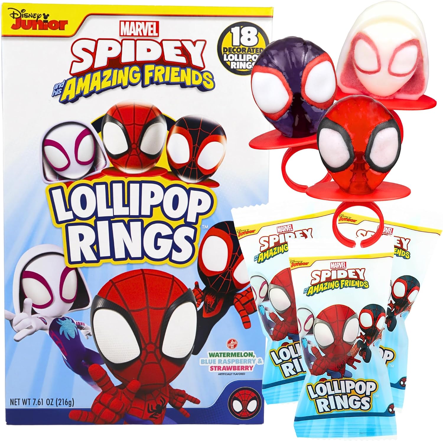Flix Candy Spidey and His Amazing Friends lollipop rings box front view
