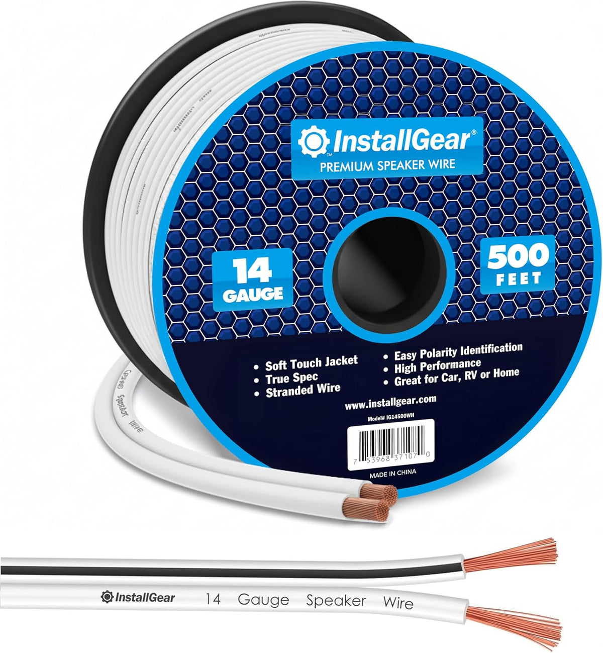 InstallGear 14 Gauge Speaker Wire - 30ft Black Audio Cable for Car Speakers, Home Theater, Surround Sound, Radio - Durable Copper-Clad Aluminum AWG Wire for Clear Sound Transmission - Image 10