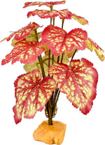 Woyrise Reptile Artificial Plants for Terrarium Decor, Amphibian Habitat Decorations Bearded Dragon Tank Accessories fit Crested Gecko Leopard Lizard Chameleon Snake Frog - White Edge Heuchera - Image 11