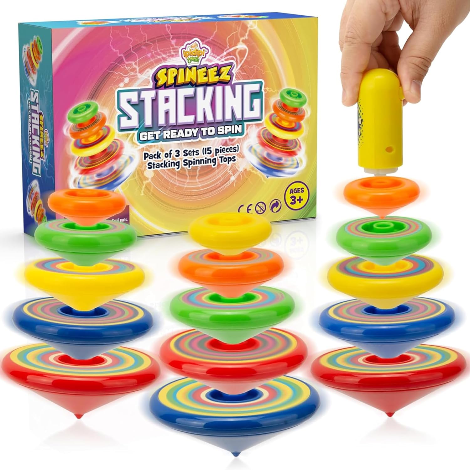 Ipidipi Toys Spineez stacking spinning tops front view