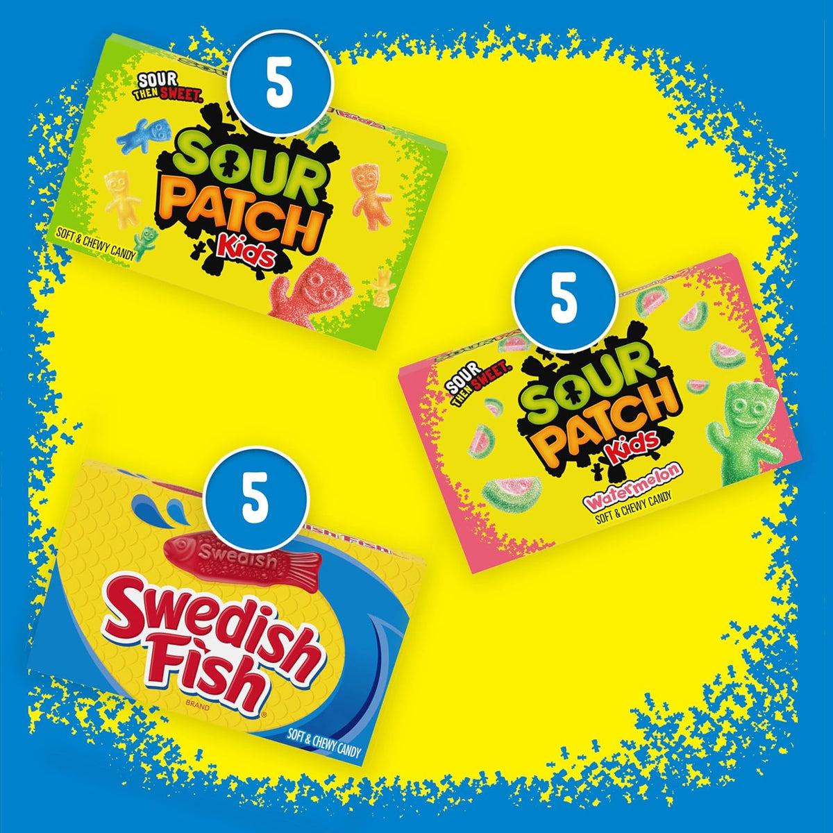 Swedish Fish soft and chewy candy box showcasing the iconic red fish shaped sweets.