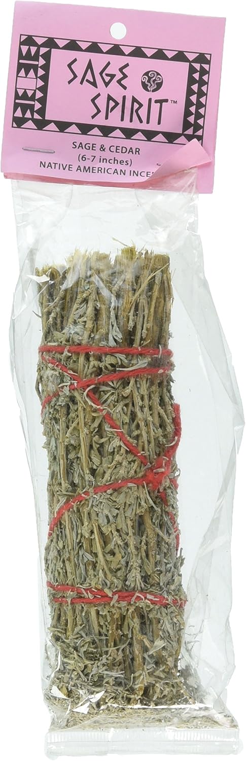 Sage Spirit Sage Cedar Smudge Wand front view for home cleansing