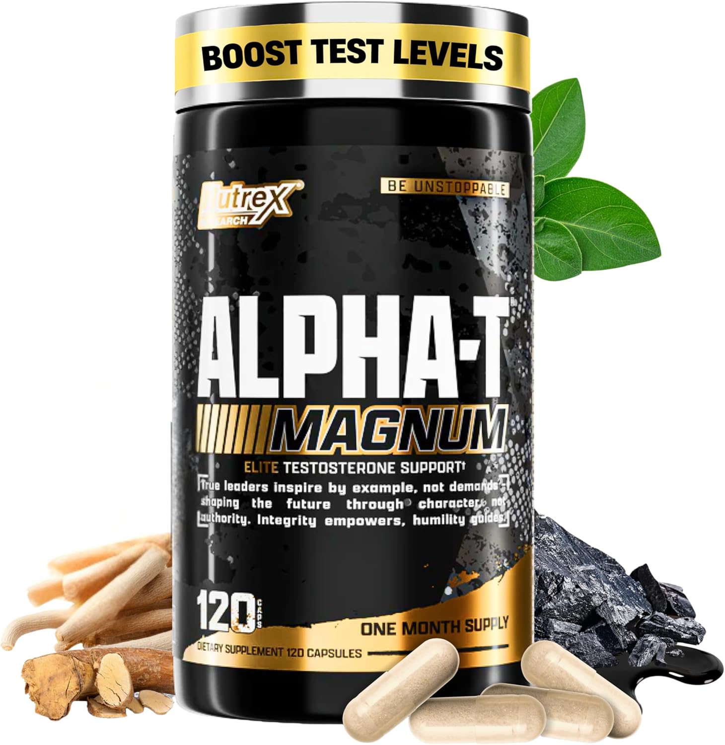 Nutrex Research Alpha-T Magnum Testosterone Support bottle front view authentic import
