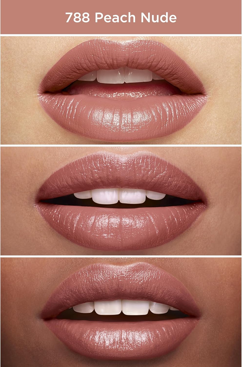 Clarins Joli Rouge Peach Nude shade swatch on skin