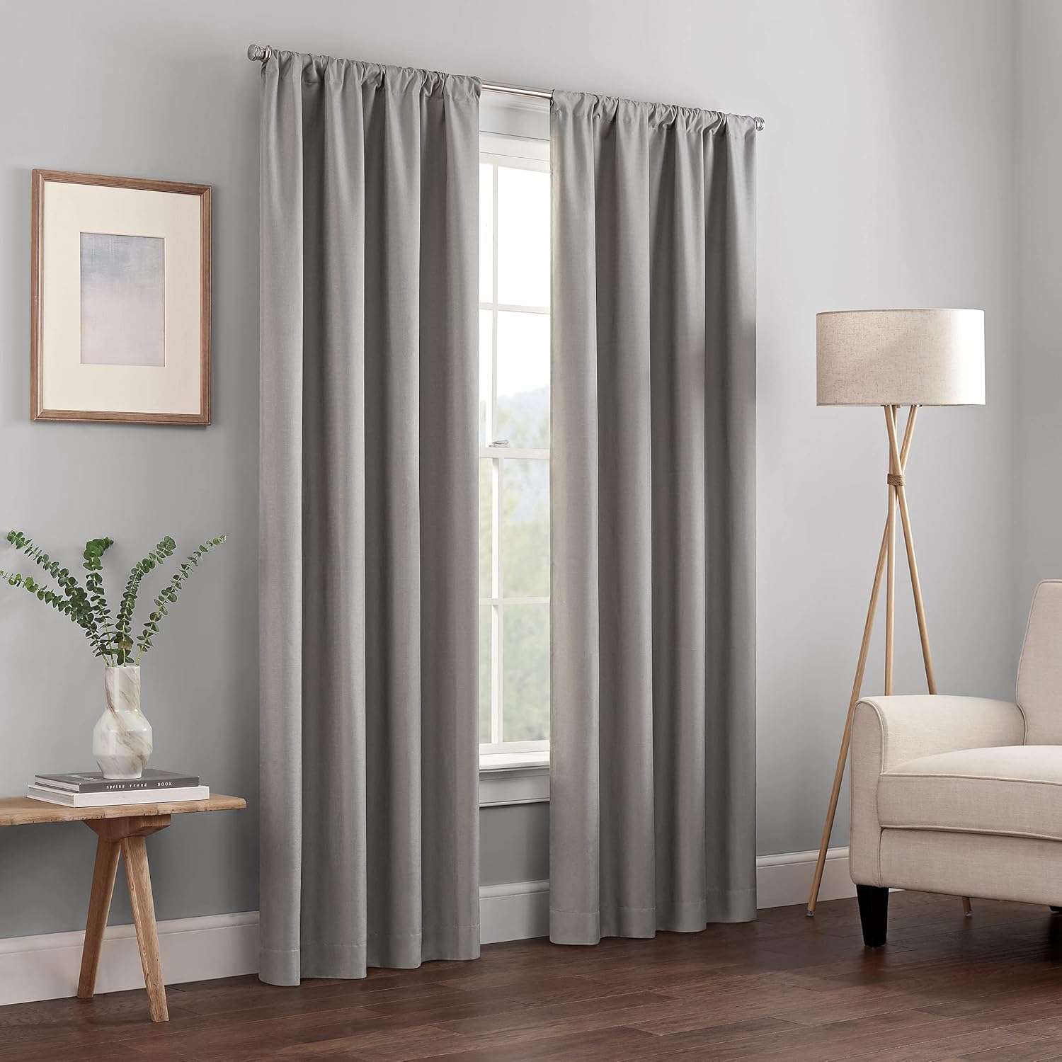 Eclipse Kendall blackout curtain front view in grey