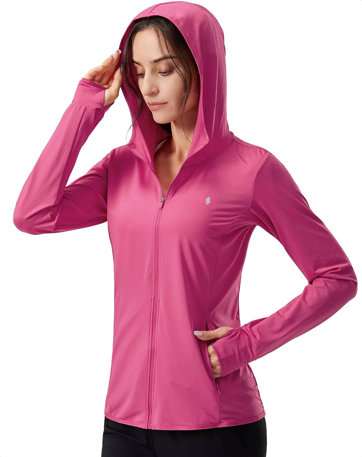 Soothfeel Women's UPF 50+ Sun Protection Hoodie Jacket Lightweight Long Sleeve Sun Shirt for Women with Pocket Hiking Outdoor - Image 13