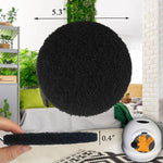 Top view of the black charcoal odor absorbing insert for pet maintenance.