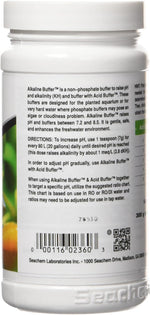 Seachem Alkaline Buffer 300 grams jar back label