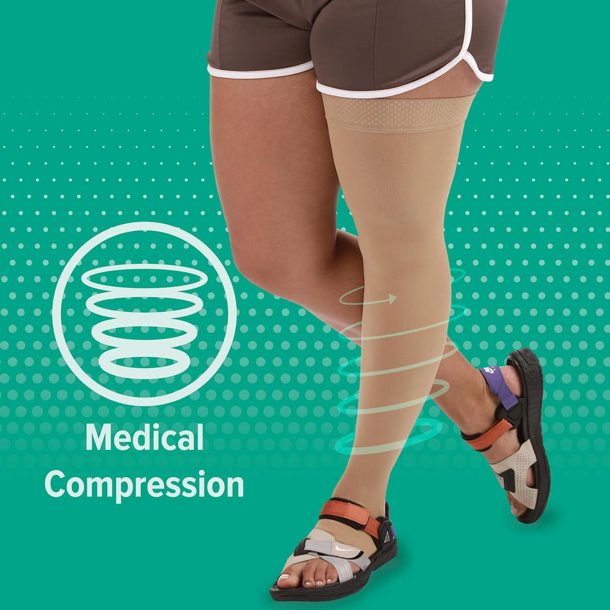 Juzo medical graduated compression stockings unfolded