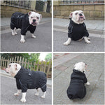 Breathable composite fabric pet jacket with mud protection belly coverage