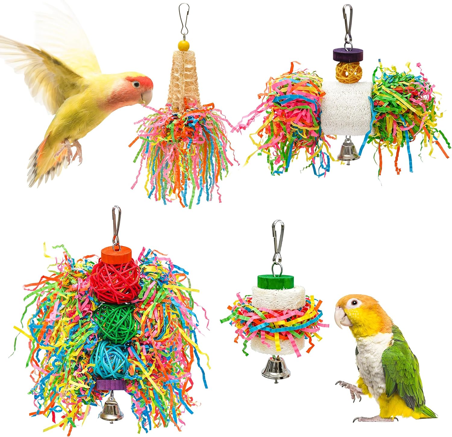 Agroria bird parrot foraging toys front view pack for parakeets
