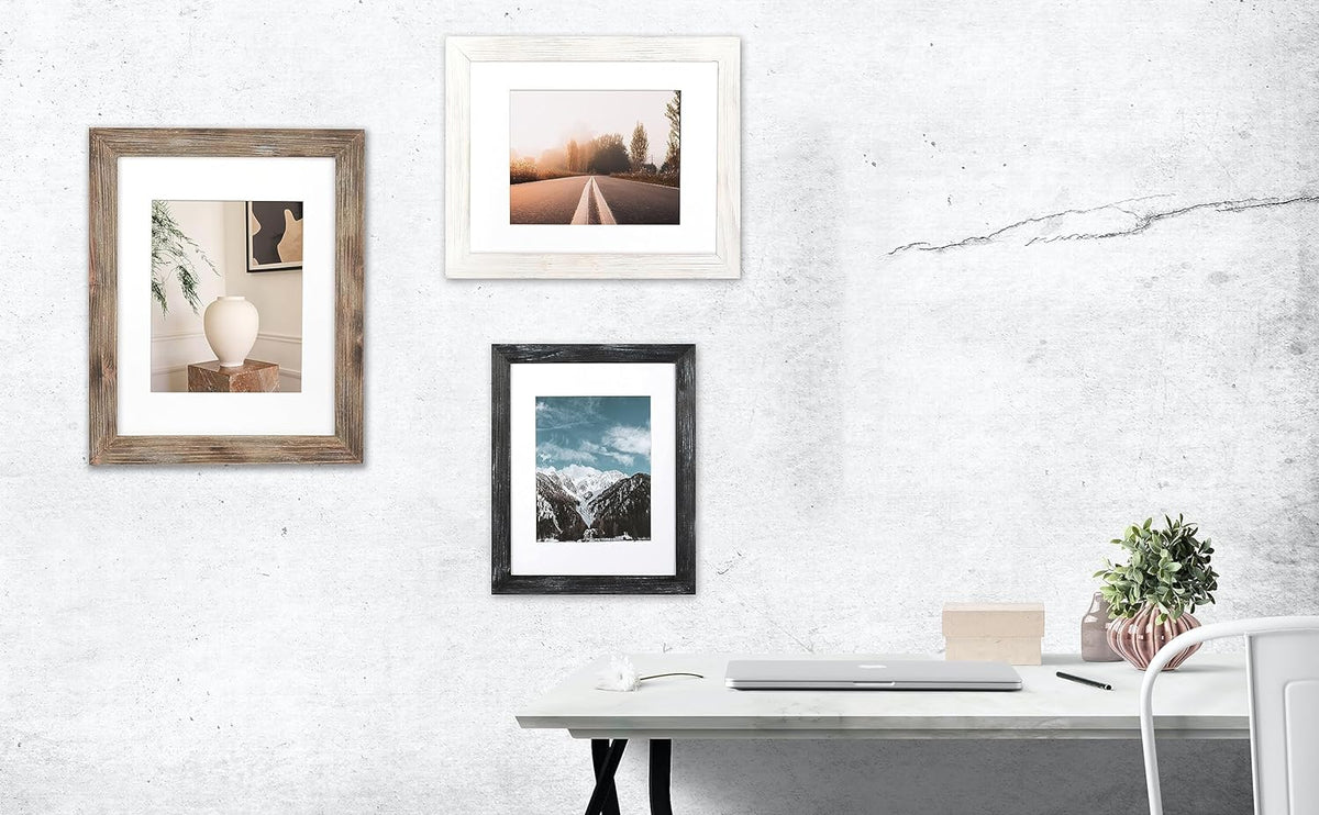 Kaiwin distressed wood photo frame interior view