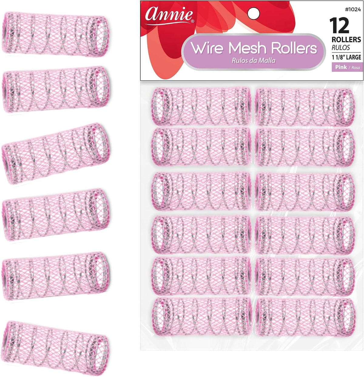 Close-up of the ventilated wire mesh texture on Annie hair rollers