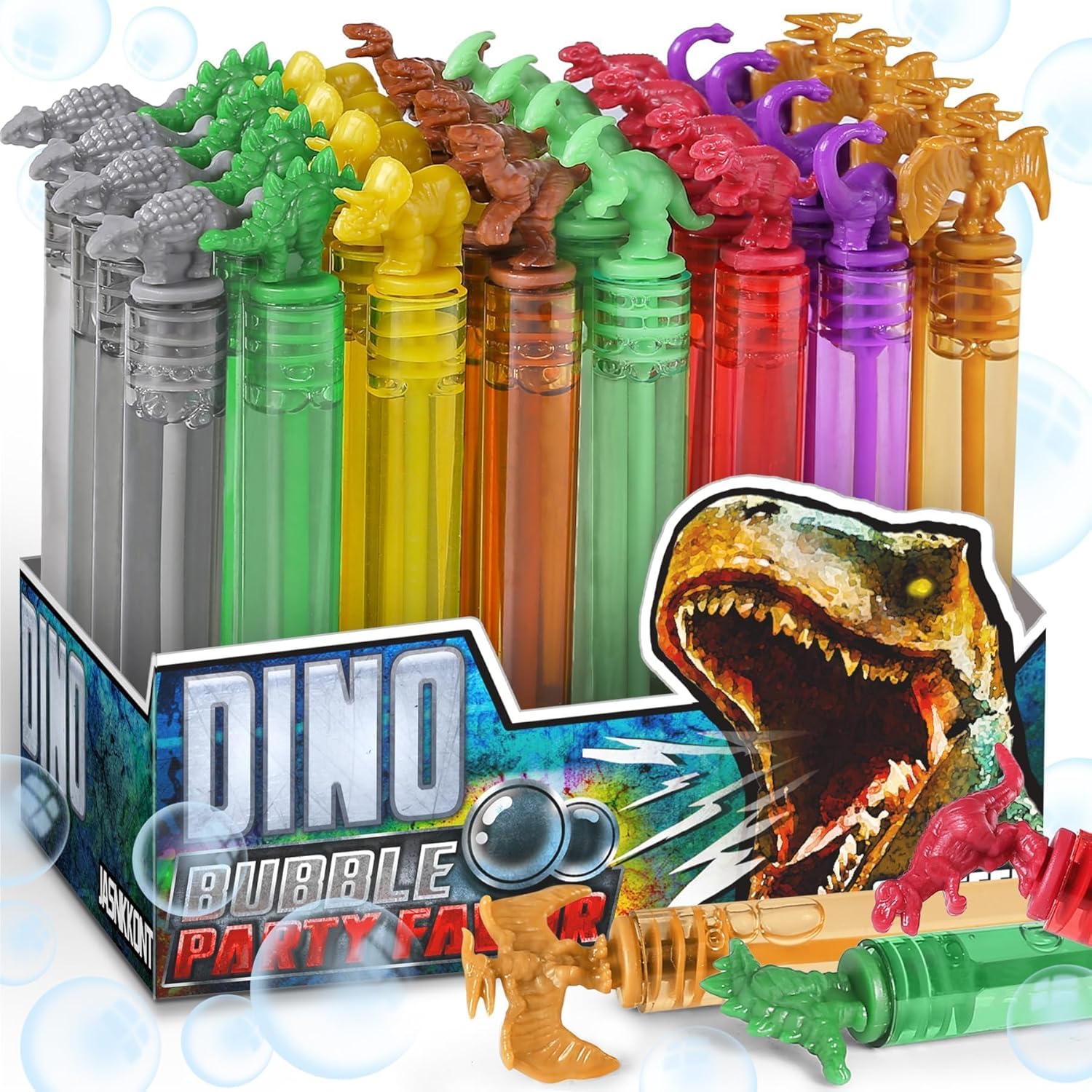 Play Day dinosaur bubble wands 32 pack front view