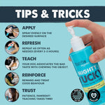 Close up of Mighty Paw Yucky no chew dog training spray
