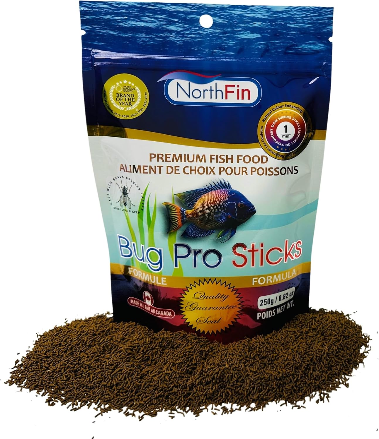 Dynarix Northfin Bug Pro Sticks fish food front view packaging container
