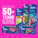 Ziploc storage bags close up of double zipper seal