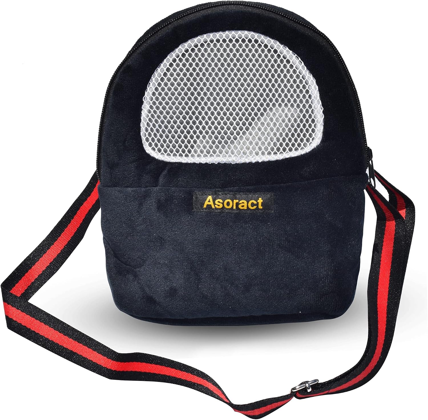 Hamster Carrier Bag, Upgraded Small Animal Bonding Soft Hedgehog Pouch Portable Outgoing Travel Bag with Adjustable Strap and Breathable Mesh for Squirrel Mice Sugar Glider Etc (Black, L) - Image 1