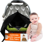 Dear Baby Car Seat Canopy 40"x30" Soft Lightweight Fabric- Antler & Flower | Easy to Wash with Cute Patterns & Vibrant Colors - Crafted For Little Ones, Ideal for Milk Time, Summer Days & Cooler Weather - Image 11